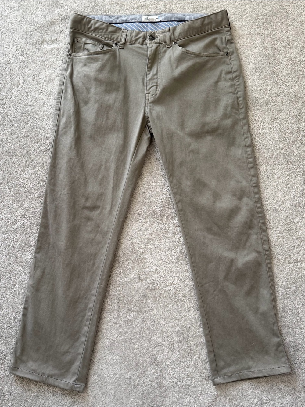 Peter Millar Ultimate Sateen 5 Pocket Pants Mens 32x27 Gray Stretch Golf Chino